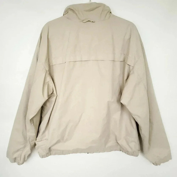 Columbia Full Zip Jacket Men's XL Beige Cream Pockets Windbreaker High Neck - Picture 2 of 12